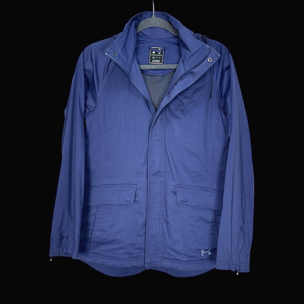 Under Armour Storm1 ColdGear Jacket Womens Small Blue Full Zip Hooded 1284186